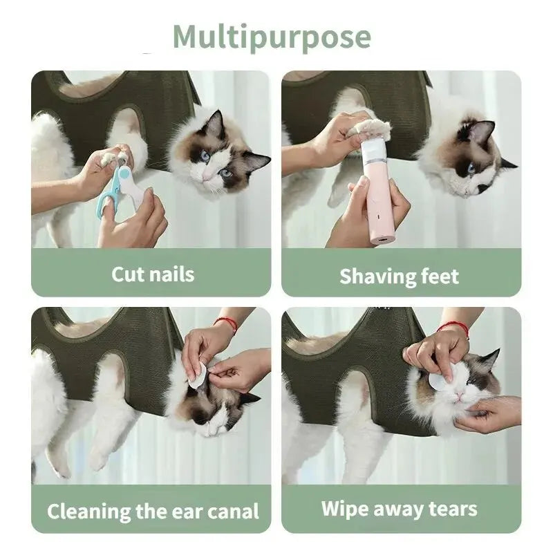 Cat Grooming Nail Cutting Anti Scratch Bite Fixed Bag Bath Trimming