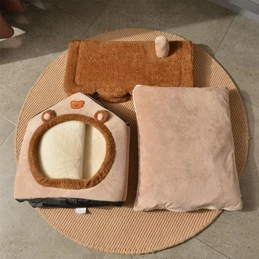 Foldable Pet House Removable Washable Cat House Puppy Cave Sofa