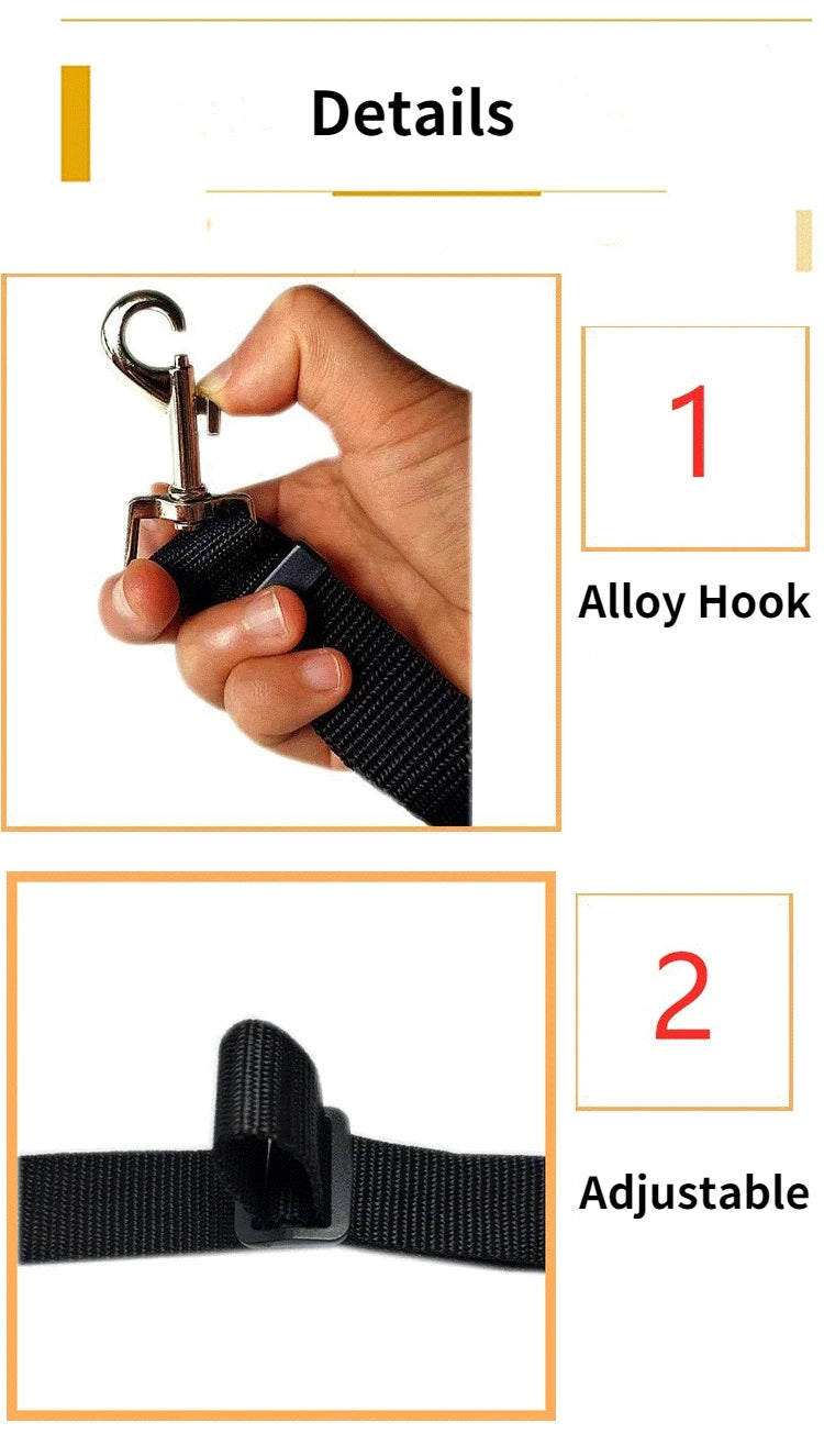 Solid Color Two-in-one Pet Car Seat Belt Nylon Lead Leash Backseat