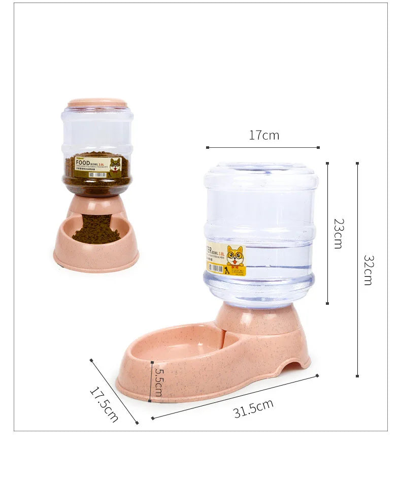 Dog Automatic Feeders Plastic Water Bottle Cat Bowl Feeding and Drinking