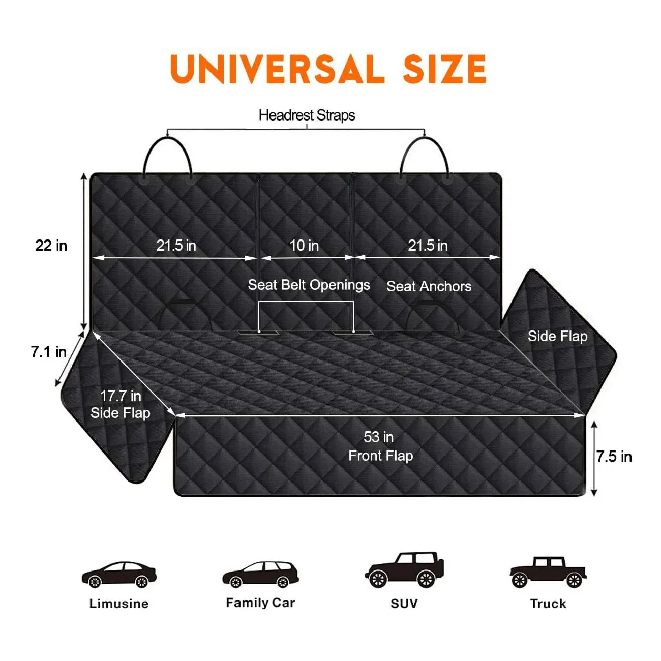 Car Rear Seat Protective Cover Waterproof Dirt Resistant Pet Seat Cover