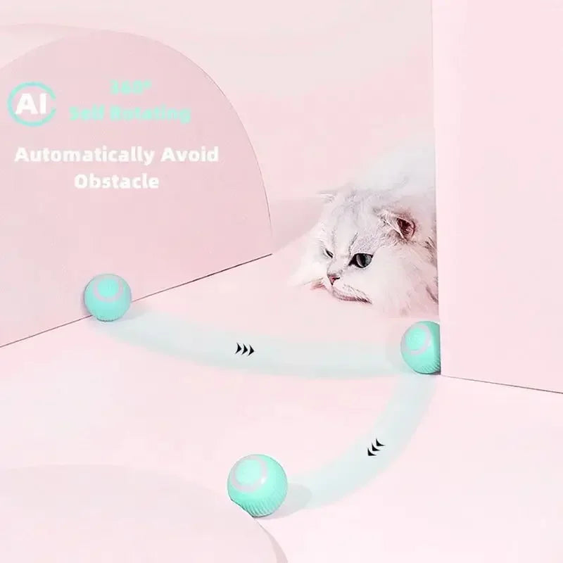 Cat Rolling Ball Toys Rechargeable Cat Toys Ball Motion Ball Self-moving